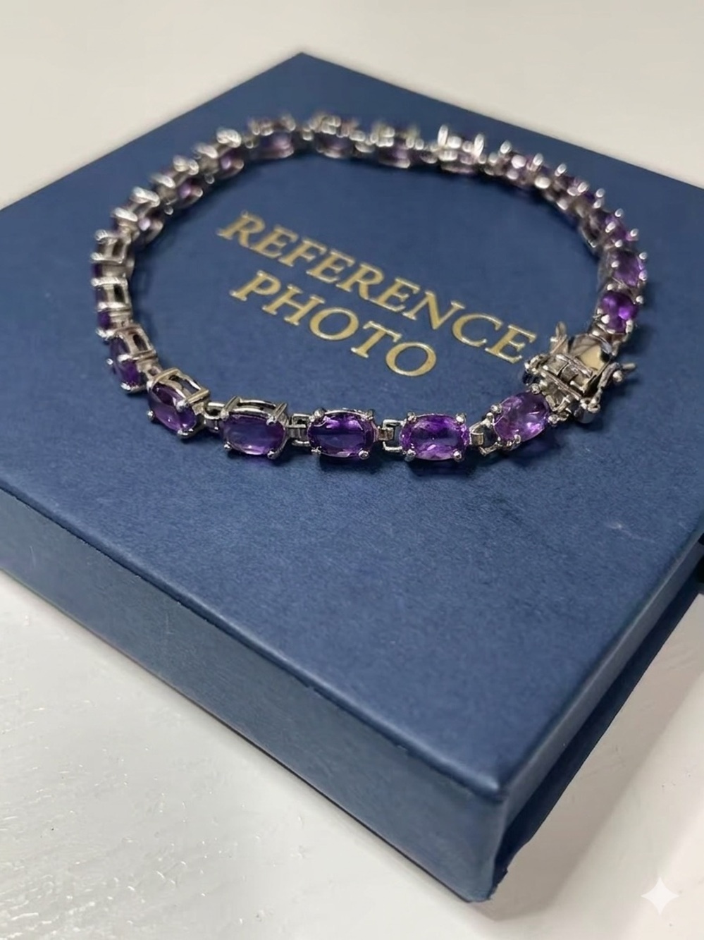 Beautiful 925 Sterling Silver Amethyst Tennis Bracelet